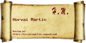 Horvai Martin névjegykártya