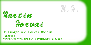 martin horvai business card